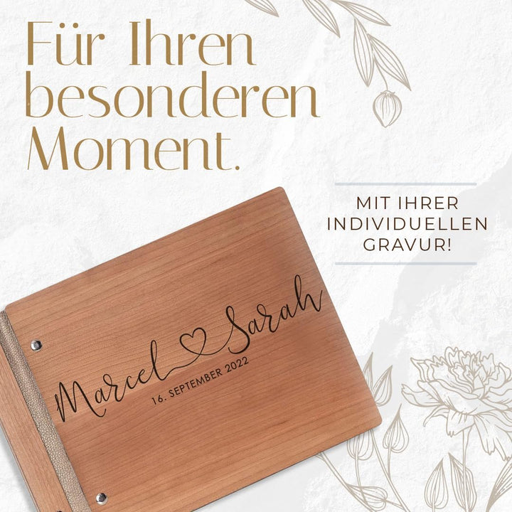 Hochzeitideal – Personalisierbares Gästebuch Hochzeit Mischa mit 40 Seiten I Hochzeit Gästebuch aus