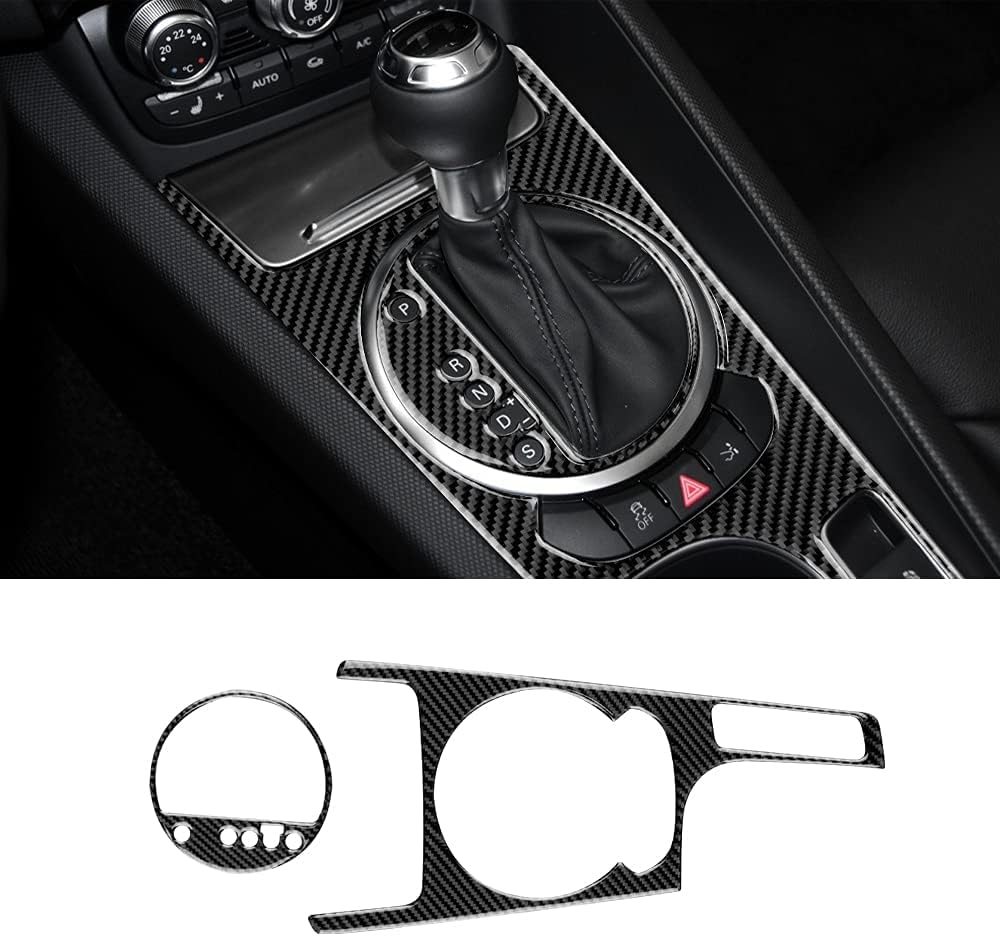 KUNGKIC Kohlefaser Auto Schalthebelknauf Konsole Media Panel Abdeckung Für Audi TT zubehör innenraum