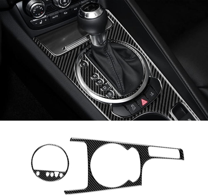 KUNGKIC Kohlefaser Auto Schalthebelknauf Konsole Media Panel Abdeckung Für Audi TT zubehör innenraum
