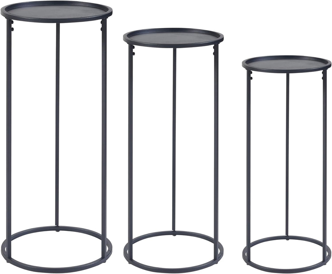 [en.casa] Pflanzenständer Nesodden 3er Set Blumenständer Pflanzenregal Pflanzensäule in 3 Grössen Bl