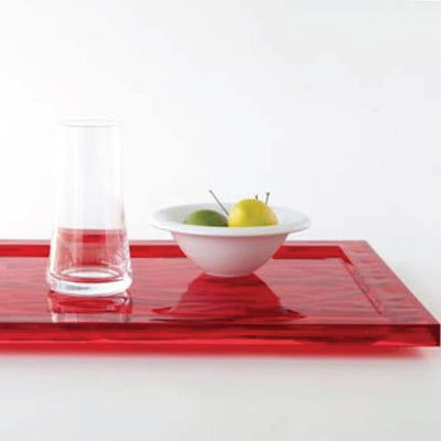 Kartell Tablett, Rosa transparent, 55 x 38 x 3 cm Grande Rosa, Grande Rosa