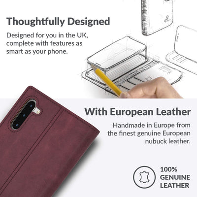 Snakehive Galaxy Note10 5G Hülle Leder | Stylische Handyhülle mit Kartenhalter & Standfuss | Handyhü