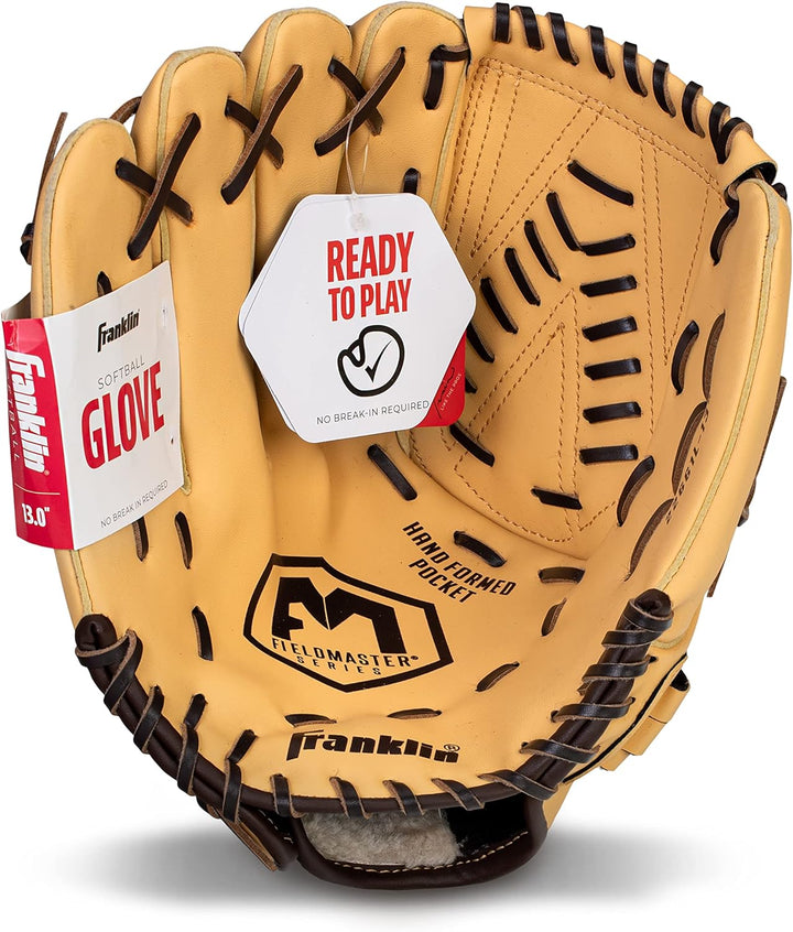 Franklin Sports Baseball + Softball Glove - Field Master Baseball + Softball Mitt - Adult + Youth Gl