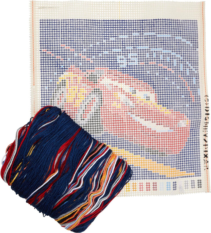 Vervaco WD Kreuzstichkissen Lightning McQueen Kreuzstickpackung vorgedruckt, Stramin, weiss, 40 x 40