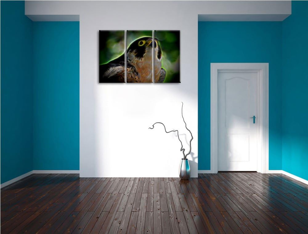 Dark schöner grauer Adler NewArt 3-Teiler Leinwandbild 120x80 Bild auf Leinwand, XXL riesige Bilder