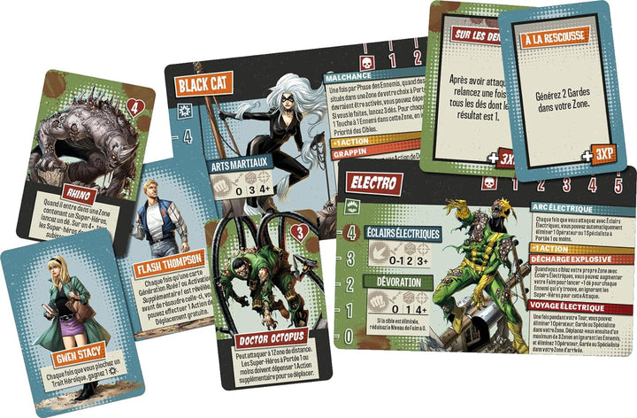 Asmodee - Marvel Gesellschaftsspiel, CMNMZB06FR, Erweiterung: Die Schlacht der Sinister Six