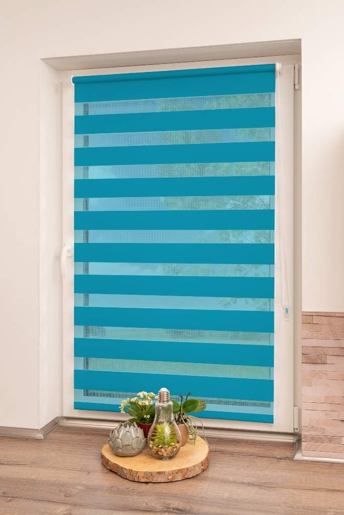 K-home Klemmfix Doppelrollo, Petrol, 65x150 cm (B x L) Petrol 65x150 cm (B x L), Petrol 65x150 cm (B