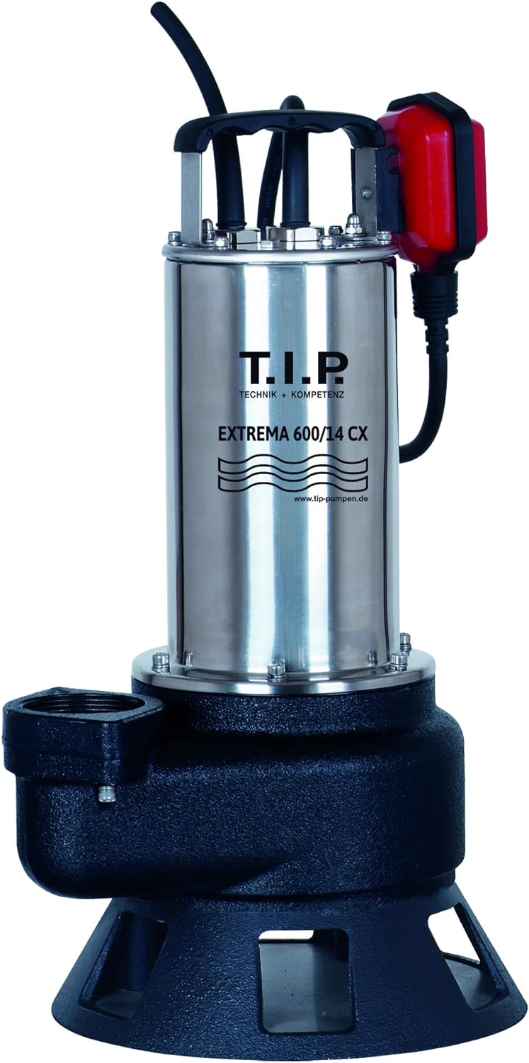 T.I.P. Schmutzwasser Tauchpumpe - Baupumpe Edelstahl (36.000l/h Fördermenge, 14m Förderhöhe, 50mm Ko