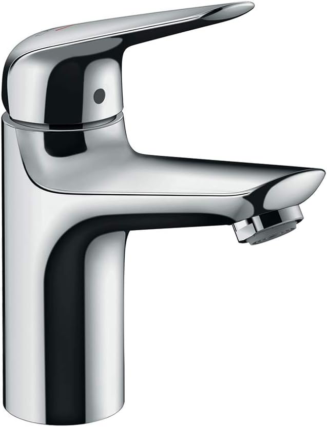 hansgrohe Wasserhahn Novus wassersparende Armatur (Auslauf Höhe 100mm mit CoolStart und Push-Open Ab