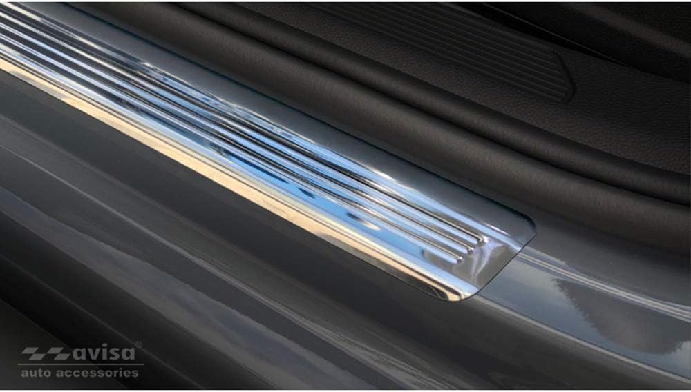 Avisa Silver-Mirror INOX Door sill Protectors Compatible with Volkswagen Golf VIII HB/Variant 2020-