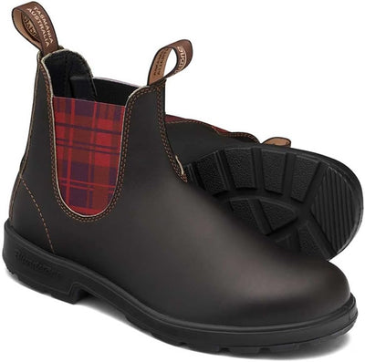 Blundstone Damen Original 500 Series Chelsea Boot 37 EU Brown Burgundy Tartan, 37 EU Brown Burgundy