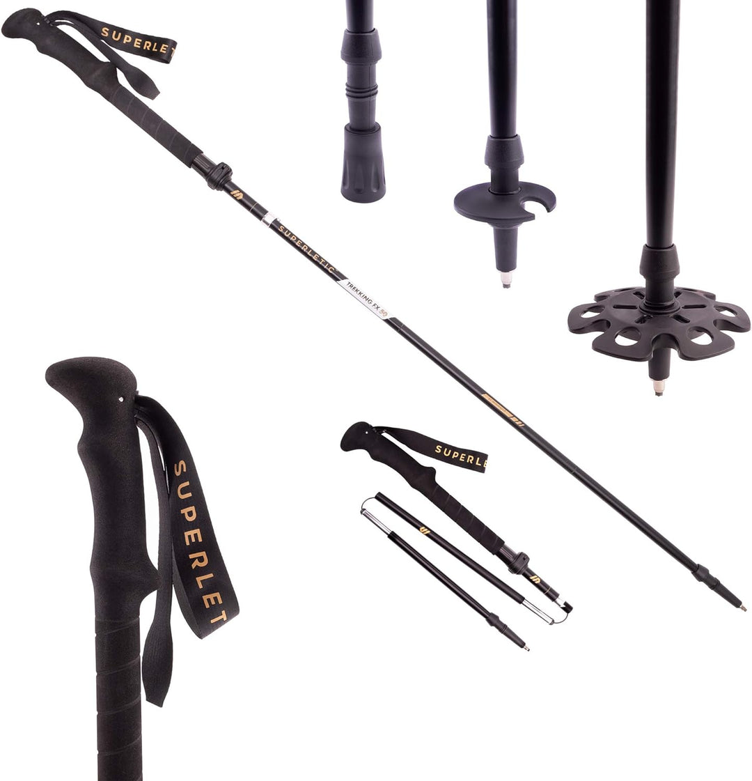 SUPERLETIC Wanderstöcke, Nordic Walking Stöcke Damen & Herren, Leichter Stock, Trekkingstöcke mit Ko