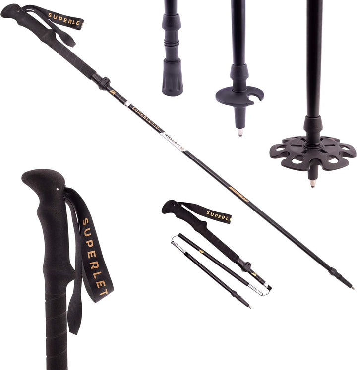 SUPERLETIC Wanderstöcke, Nordic Walking Stöcke Damen & Herren, Leichter Stock, Trekkingstöcke mit Ko