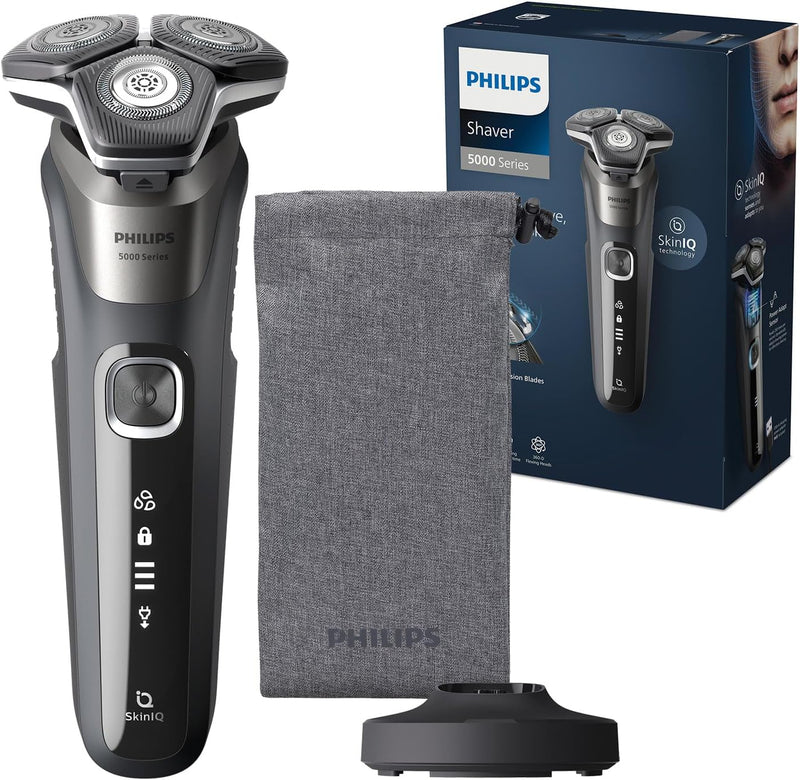 Philips Shaver Series 5000 – Elektrischer Nass- & Trockenrasierer in Carbongrau mit 1 integrierten a