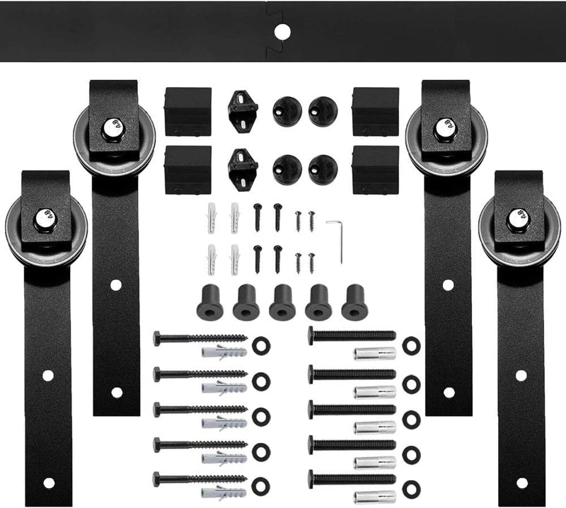 LWZH 19FT/579cm Schiebetuerbeschlag Set Sliding Barn Door Hardware Kit für Doppeltür Scheunentore,Sc