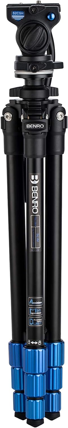 BENRO Kit Trepied Slim Vidéo + Tête S2C - TSL08AS2CSH Aluminium, Aluminium