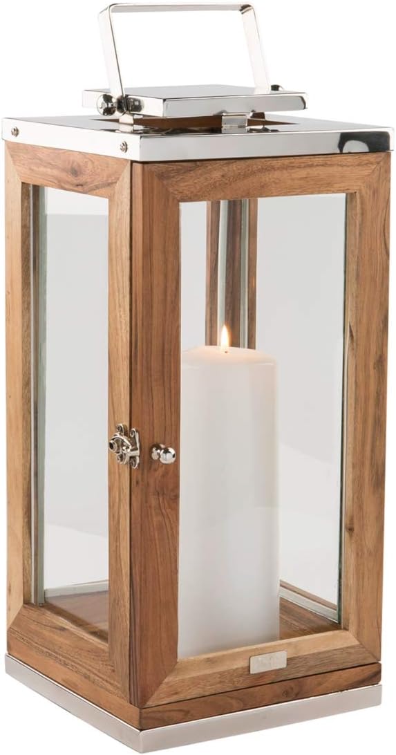 Fink Toledo Laterne, Glas, braun, 43cm