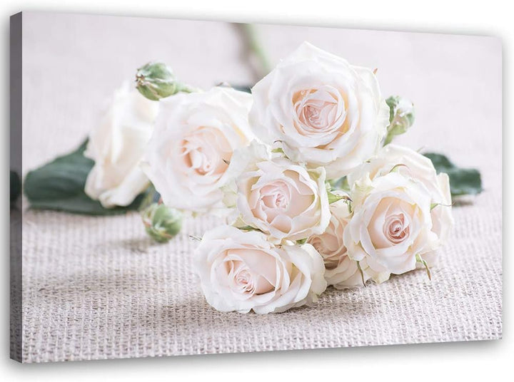 Feeby Vlies Leinwandbild Blumen Blumenstrauss 80x60 cm Wand Bild Kunstdruck Deko Wohnzimmer Wohnungs