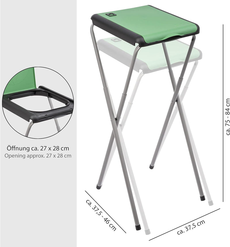 ONVAYA® Müllsackständer bis 120 Liter mit Deckel | Grün - 2 Stück | Stabiler höhenverstellbarer Müll