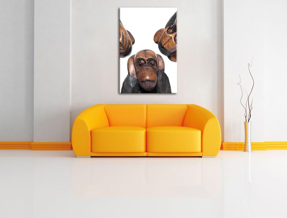 Pixxprint Nichts hören Nichts sehen Nichts Sagen Skelette, Format: 100x70 auf Leinwand, 100x70