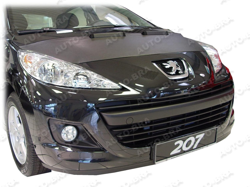 AB-00847 CARBON OPTIK Auto Bra kompatibel mit Peugeot 207 Bj. 2007-2015 Haubenbra Steinschlagschutz