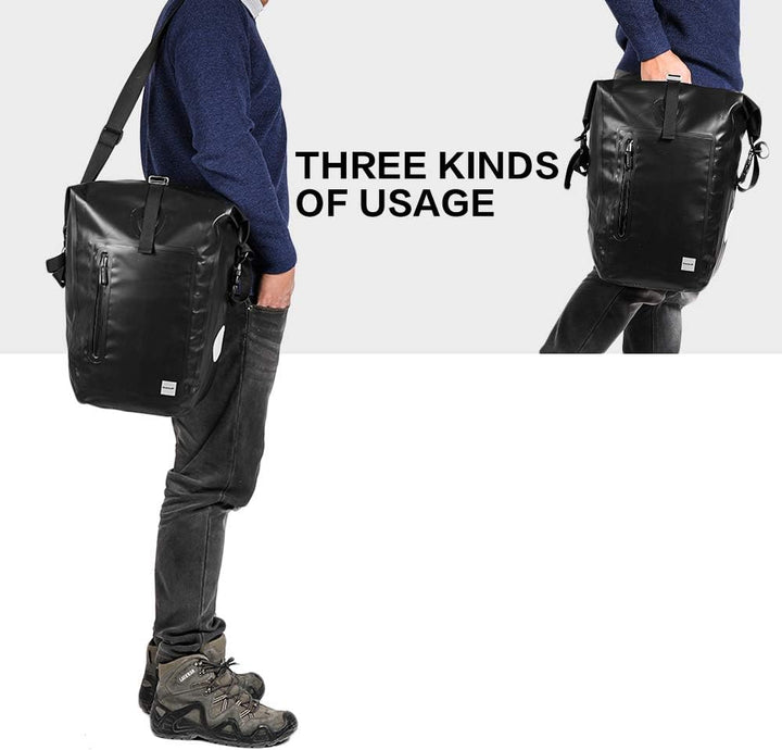 Rhinowalk Fahrradtasche, wasserdicht, für Fahrradgepäckträger, Satteltasche, Umhängetasche, Laptopge