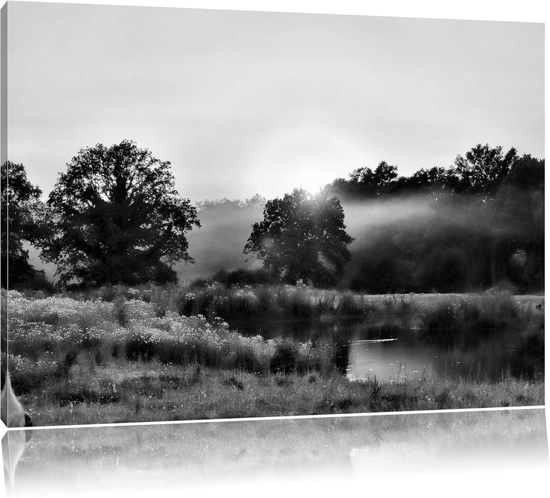 Pixxprint britische Landschaft / 100x70cm Leinwandbild bespannt auf Holzrahmen/Wandbild Kunstdruck D