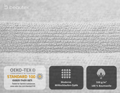 BEAUTEX Handtuch-Set Premium Frottier Sets Made in Europe, 100% Baumwolle 550g/m², Oeko-TEX Zertifiz