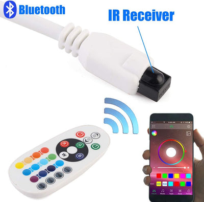 GreenSun LED Lighting Bluetooth Controller für Led Streifen, 24 Tasten IR Remote Control Fernbedienu