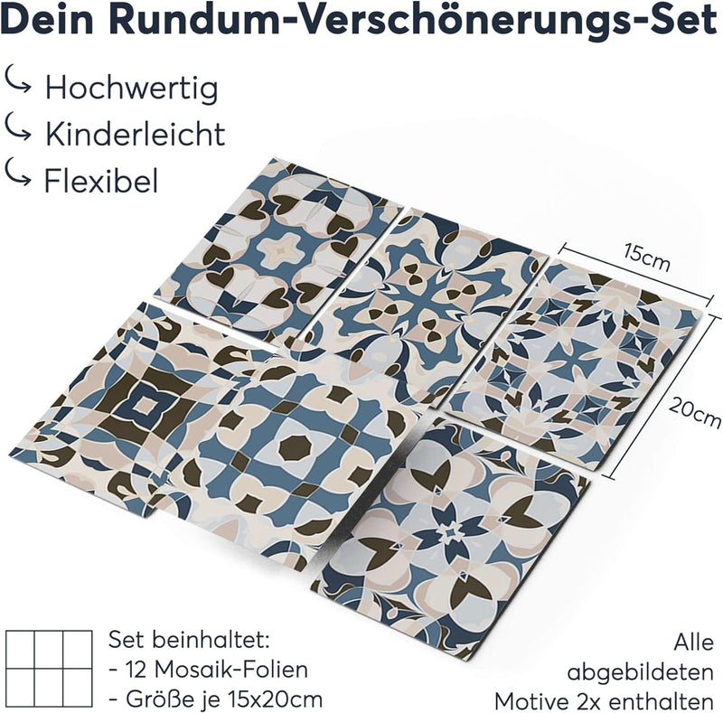 CREATISTO Klebefliesen Stickerfliesen Fliesenfolie - Stylische Sticker Aufkleber für Fliesen I Klebe