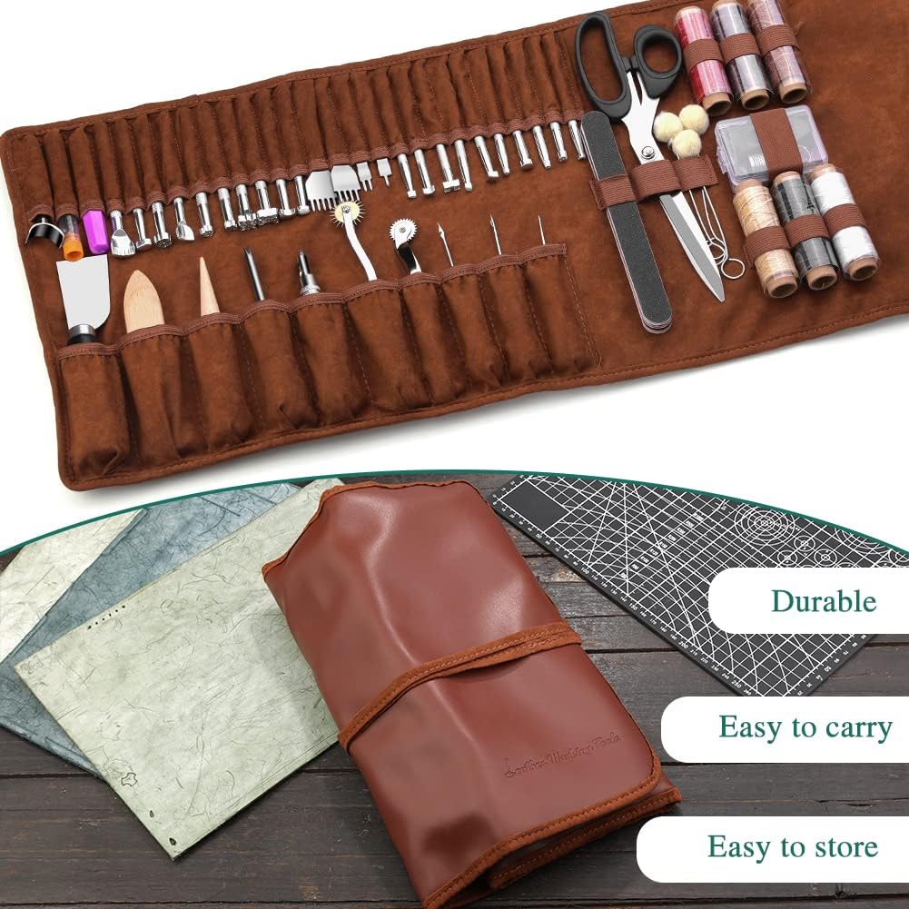 Wamkon Werkzeuge für die Verarbeitung der Leder, Näh-Set aus Leder, Werkzeuge für die Herstellung de