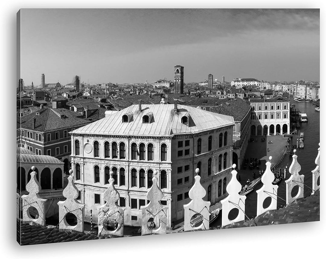 deyoli Skyline von Venedig Format: 80x60 Effekt: Schwarz&Weiss als Leinwandbild, Motiv fertig gerahm