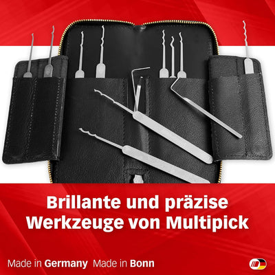 MULTIPICK ELITE 13 Profi Dietrich Set BOGOTA - [13 Teile Teile inkl. Lederetui] Made in Germany - Lo