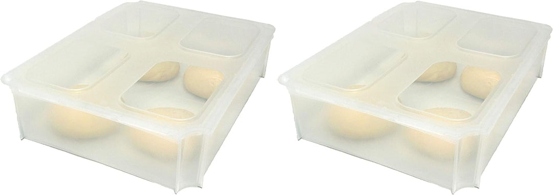 2x Teigballenbehälter Pizzaballenbox Pizzaballenbehälter Hefeteig Behälter transluzent Grösse 35,5 x
