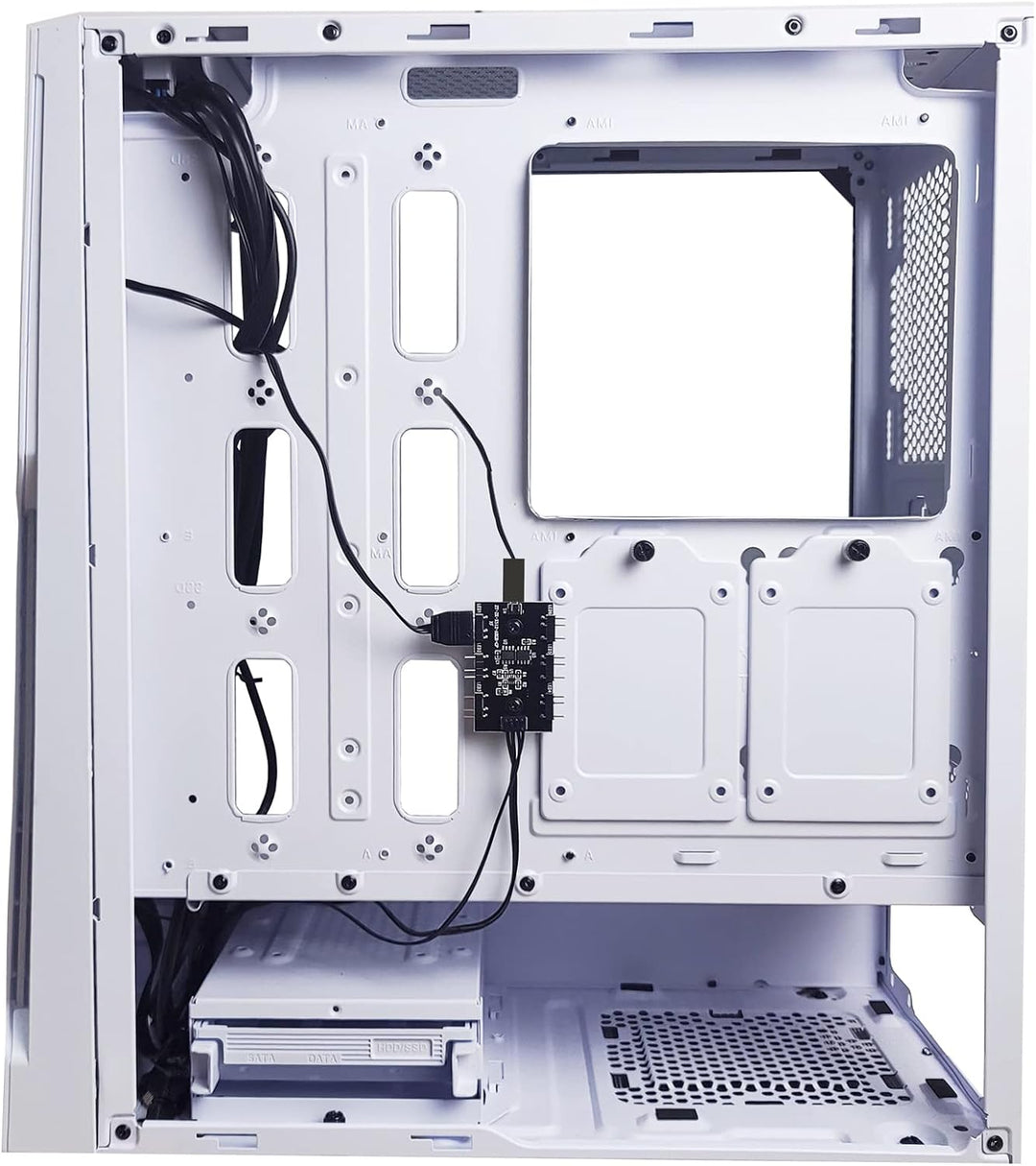 Xilence Xilent Blade X512.W.RGB Gaming PC Gehäuse, RGB ATX Midi Tower, weiss/schwarz