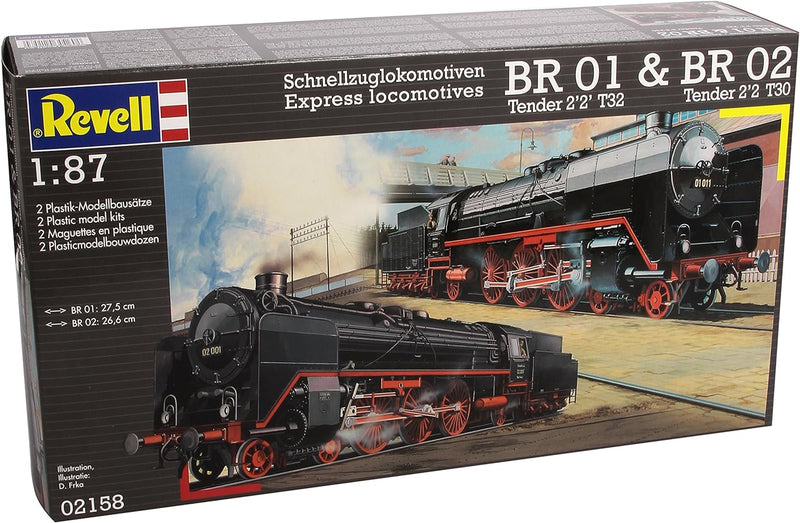 Revell Modellbausatz 02158 - Schnellzuglokomotiven BR 01&BR02 im Massstab 1:87