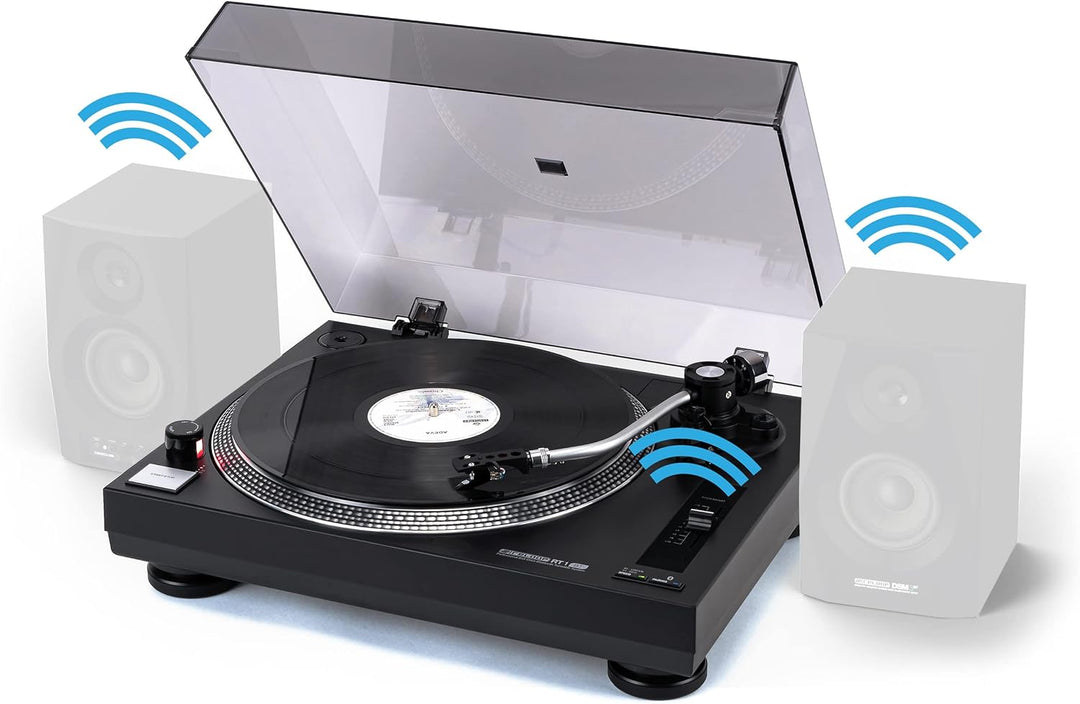 Reloop RT-1 BT Plattenspieler mit Riemenantrieb für DJ- und HiFi-Anwendungen, Bluetooth-Ausgang zur