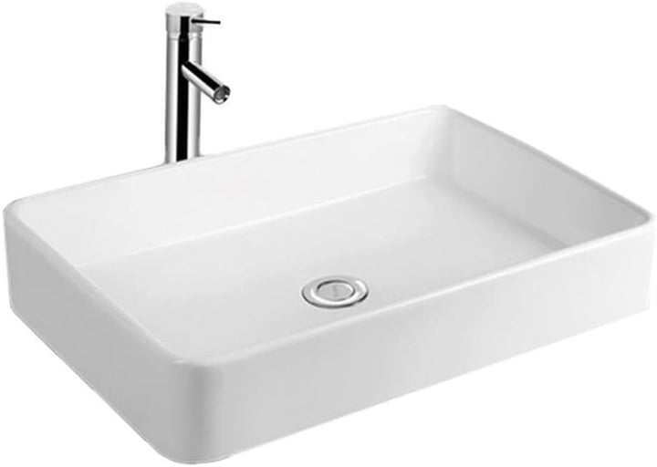 NEG Waschbecken Uno71A (eckig) Aufsatz-Waschschale/Waschtisch (weiss) mit flachem Rand und Nano-Besc