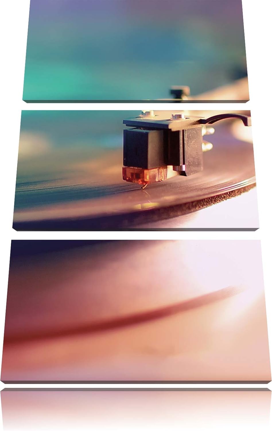 Pixxprint Schallplatte als Leinwandbild - Grösse: 3-Teilig (120x80cm) - Wandbild - Kunstdruck - fert