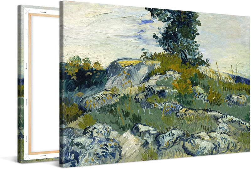 PICANOVA – Vincent Van Gogh The Rocks 60x40 cm – Bild auf Leinwand – Leinwandbild – Premium Leinwand