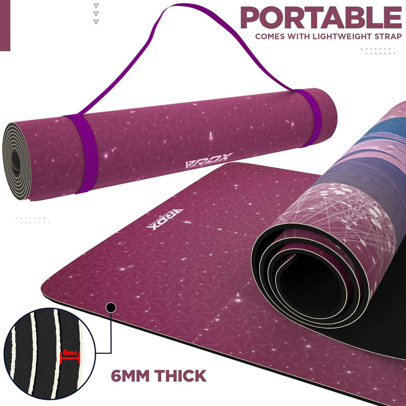 RDX Yogamatte PU 6mm Rutschfest Gymnastikmatte Pilatesmatte REACH RoHS Konform 6P Gummi Übungsmatte