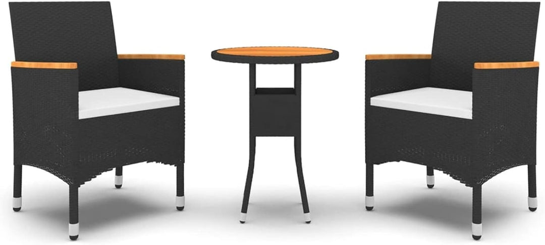 Tidyard 3-TLG. Balkonmöbel, Garten Essgruppe, Bistro Set, Tisch und 2 Stühle, Balkonset für Balkon G