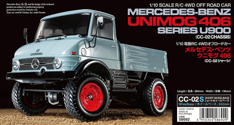 TAMIYA, Kunststoff, 58692 1:10 RC MB Unimog 406 U900 (CC-02), ferngesteuertes Auto, RC Fahrzeug, Mod