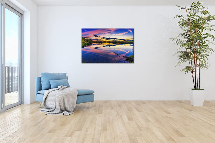 deyoli himmliche Küste Format: 80x60 cm als Leinwandbild, Motiv fertig gerahmt auf Echtholzrahmen, H