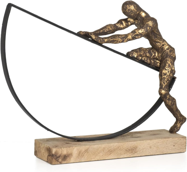 Moritz Skulptur I Turner I 43 x 9,5 x 32 cm I Holzdeko I Skulpturen Deko I Modern I Wohnzimmer I aus