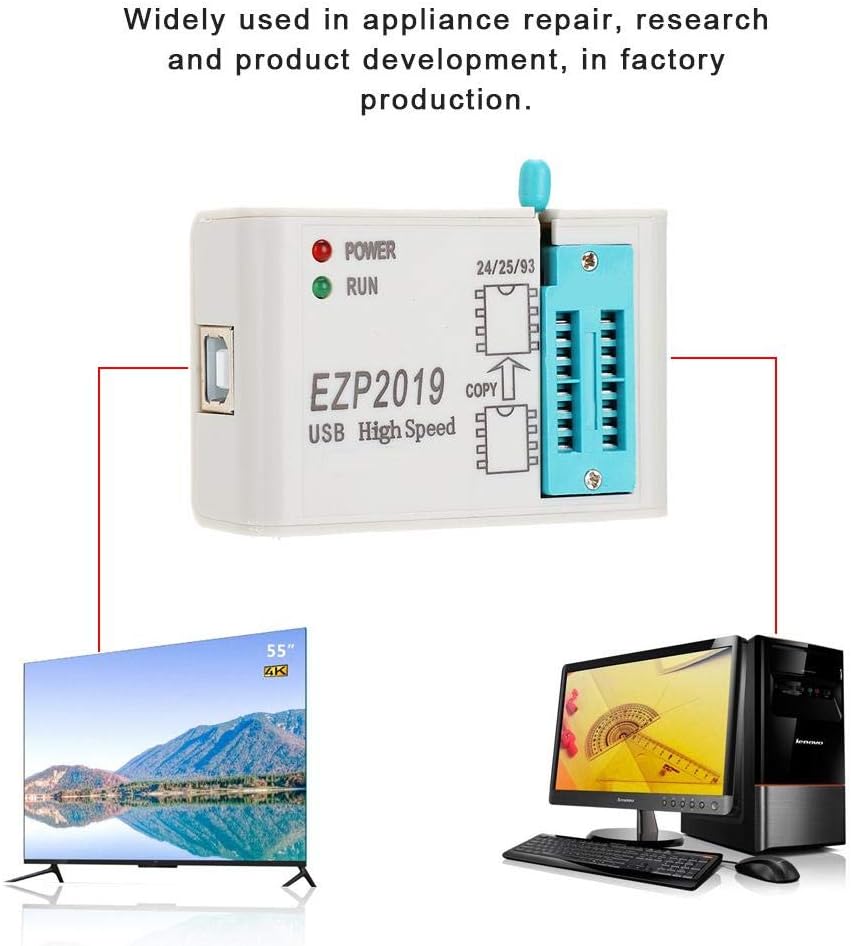 Hochgeschwindigkeits-USB-SPI-Programmierer EZP2019 mit 4 getesteten Basen für Block 24-EEPROM, für 2
