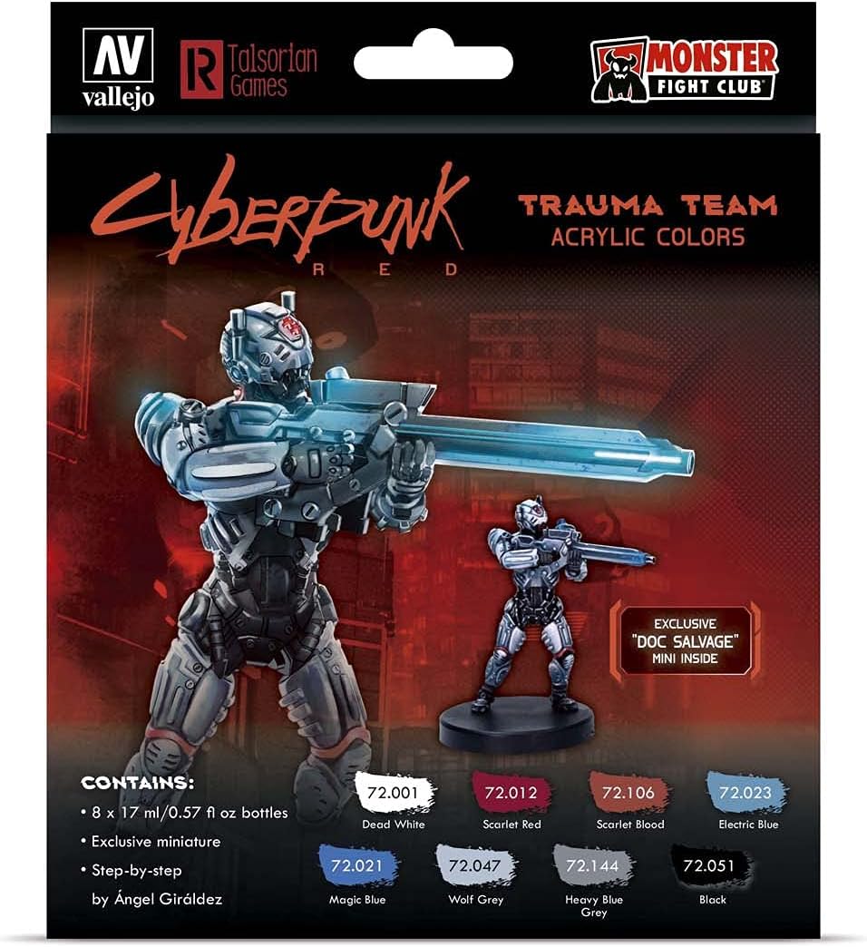 Vallejo 72310 Trauma Team by Cyberpunk Red Exclusive "Doc Salvage" + miniature