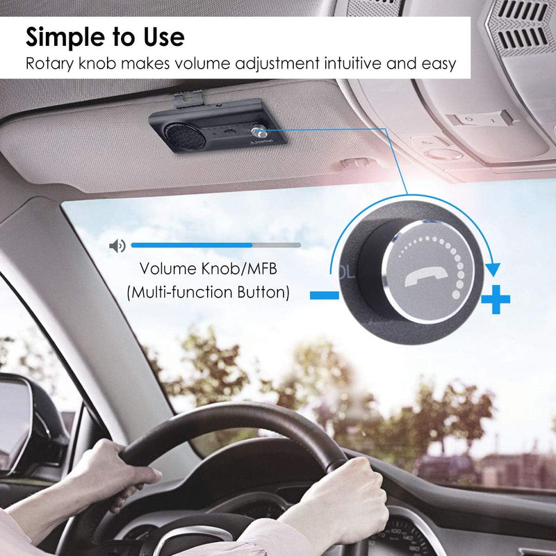 Avantree CK11 Kfz Bluetooth 5.0 Freisprecheinrichtung Freisprechanlage Car Kit für Sonnenblende, Lau