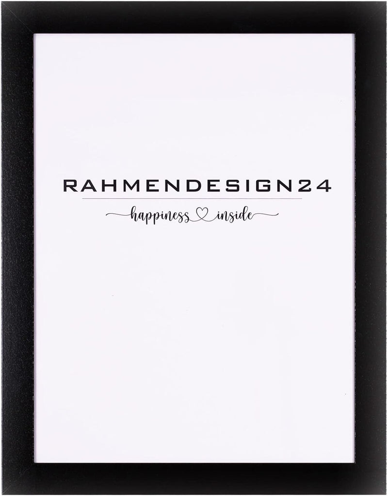 Rahmendesign24 Bilderrahmen Milano 60x60 Schwarz (hochglanz) Fotorahmen, Wechselrahmen, Posterrahmen