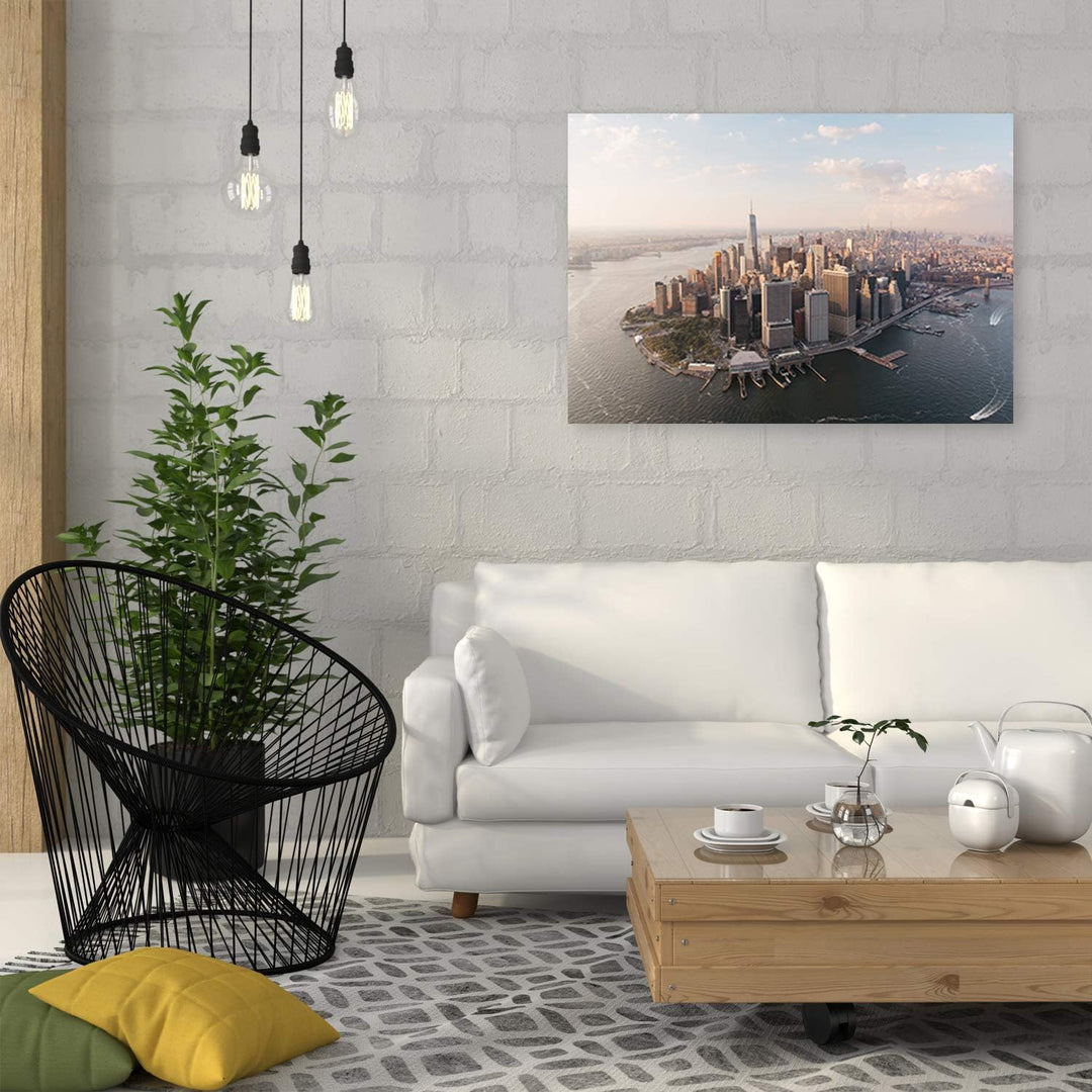 Wandbild XXL New York Deko Kunst Bilder Stadt Braun 120x80 cm Deko Paneel 120x80 cm Braun_a, Deko Pa